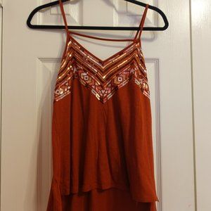 EXPRESS Women’s Rust Orange XS Sequin Tank Top
